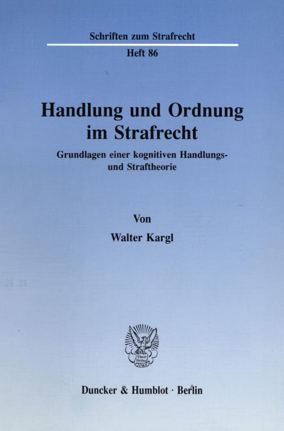 Cover Handlung und Ordnung im Strafrecht