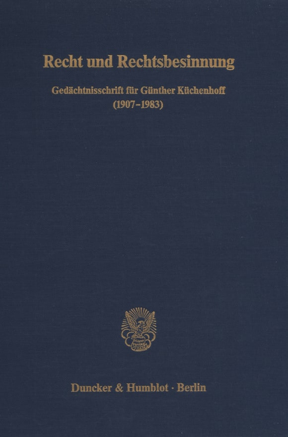 Cover Recht und Rechtsbesinnung