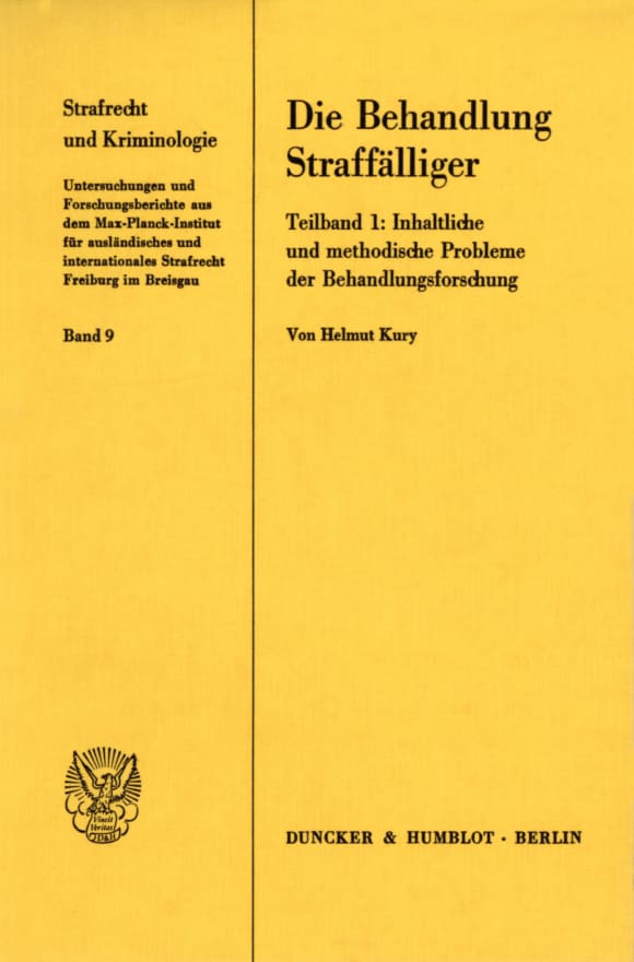 Cover Die Behandlung Straffälliger