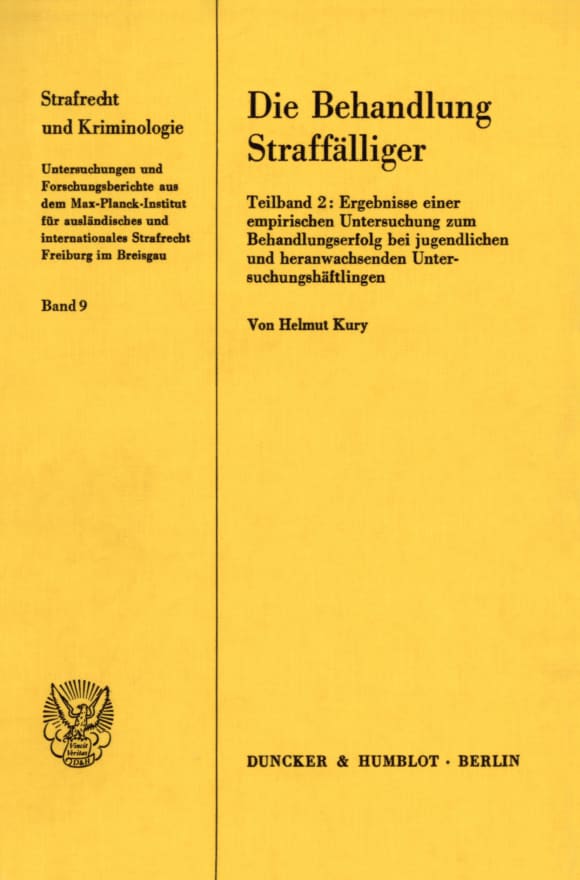 Cover Die Behandlung Straffälliger