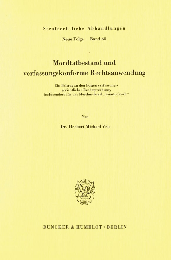 Cover Mordtatbestand und verfassungskonforme Rechtsanwendung