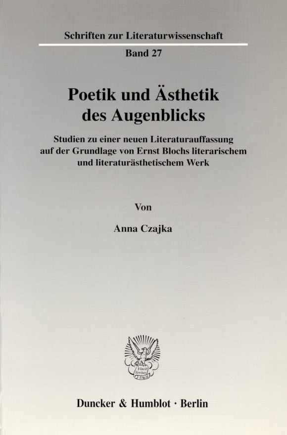 Cover Poetik und Ästhetik des Augenblicks