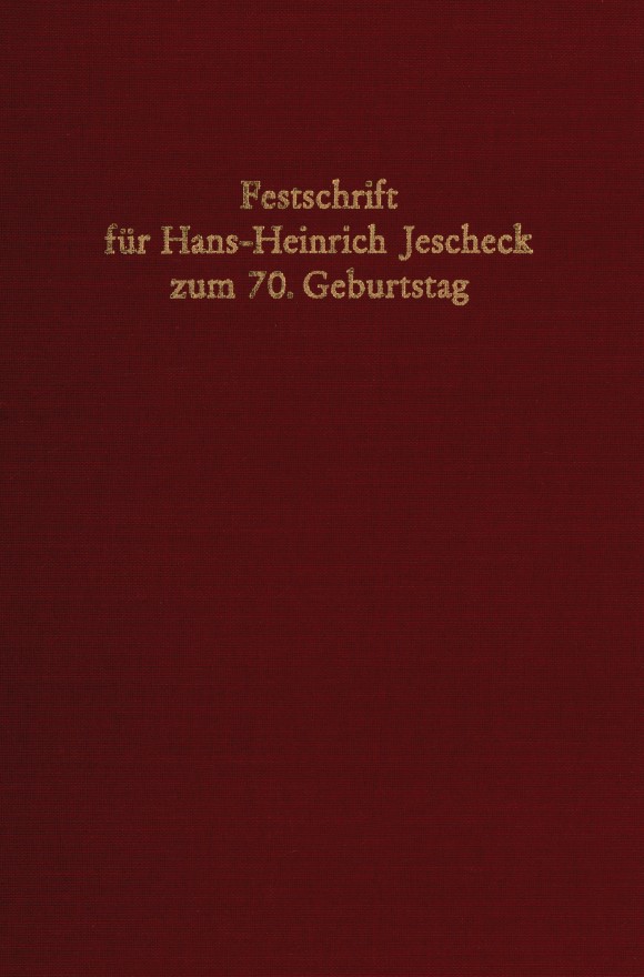 Cover Festschrift für Hans-Heinrich Jescheck zum 70. Geburtstag