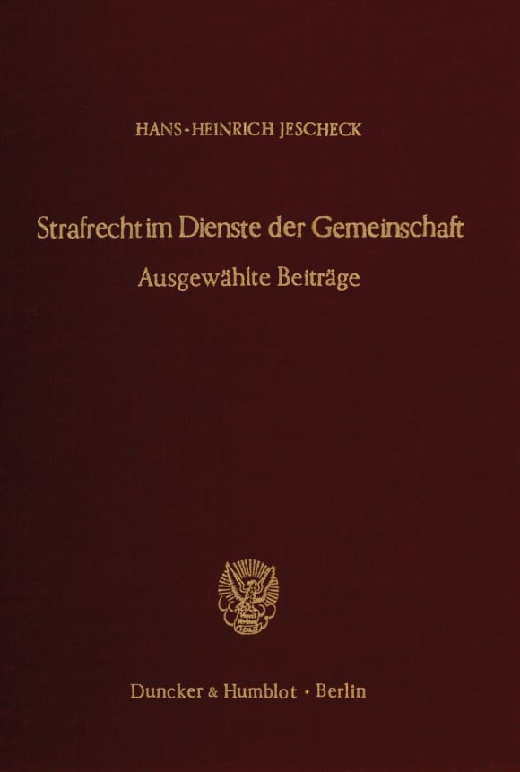 Cover Strafrecht im Dienste der Gemeinschaft