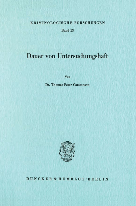 Cover Dauer von Untersuchungshaft