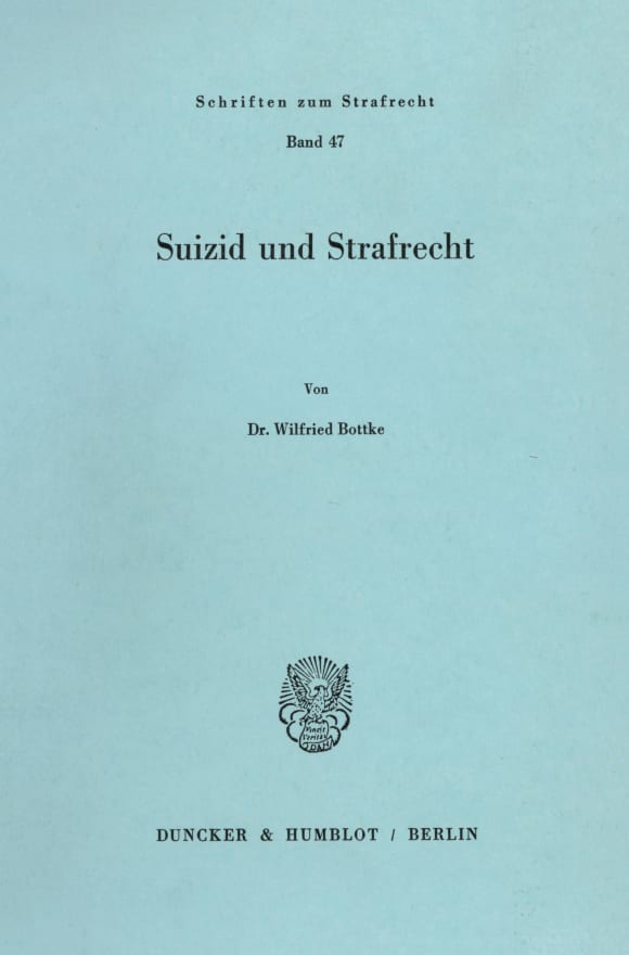 Cover Suizid und Strafrecht