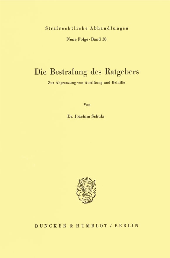 Cover Die Bestrafung des Ratgebers