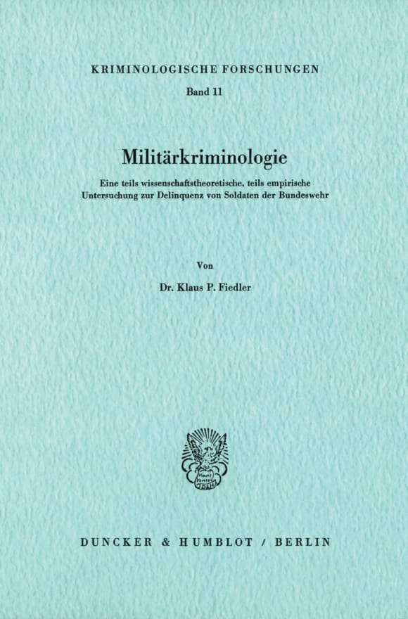 Cover Militärkriminologie