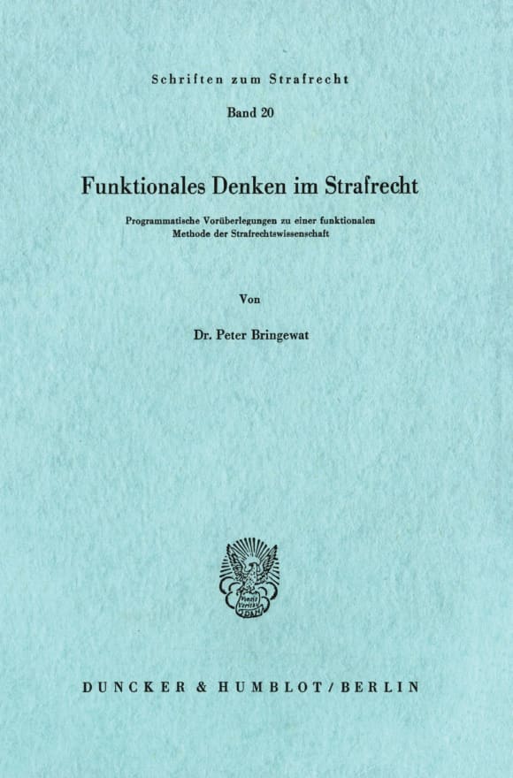 Cover Funktionales Denken im Strafrecht