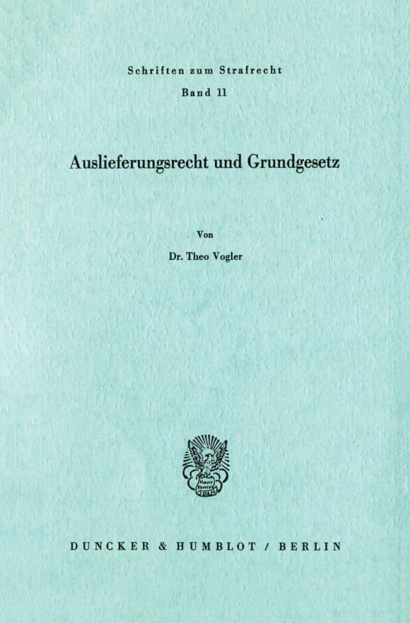 Cover Auslieferungsrecht und Grundgesetz