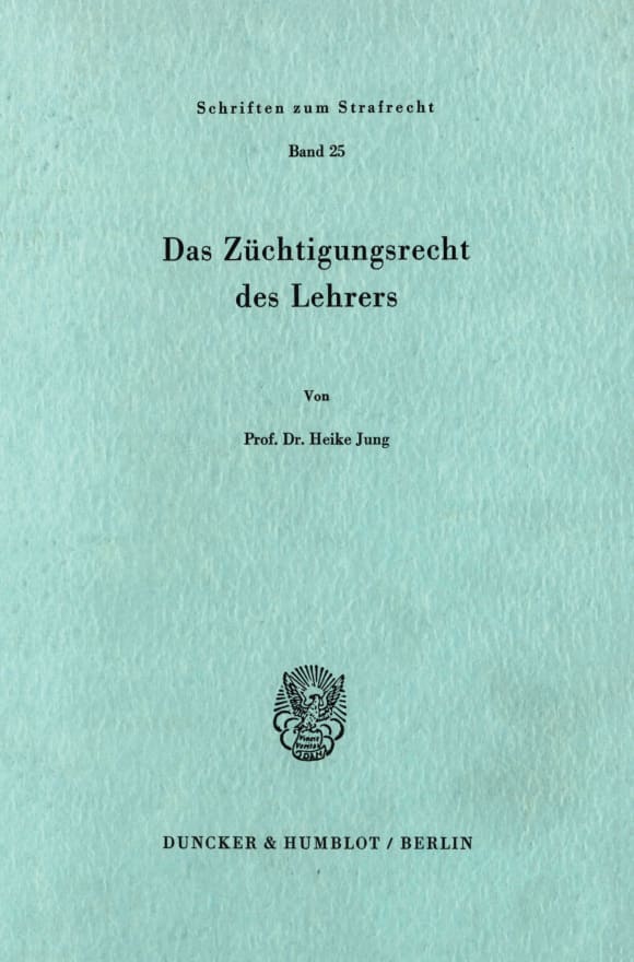 Cover Das Züchtigungsrecht des Lehrers