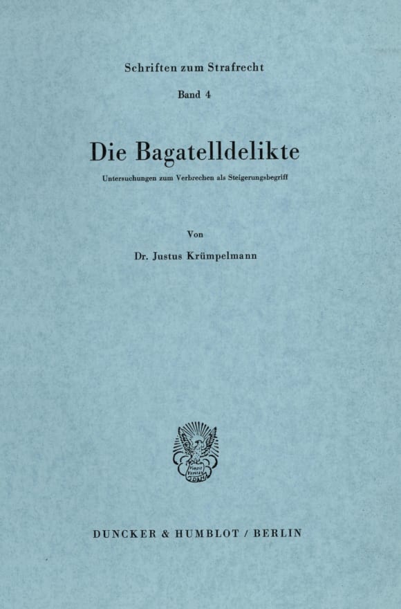 Cover Die Bagatelldelikte