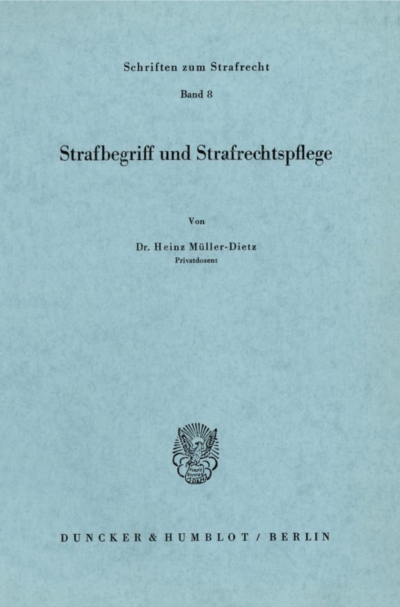 Cover Strafbegriff und Strafrechtspflege