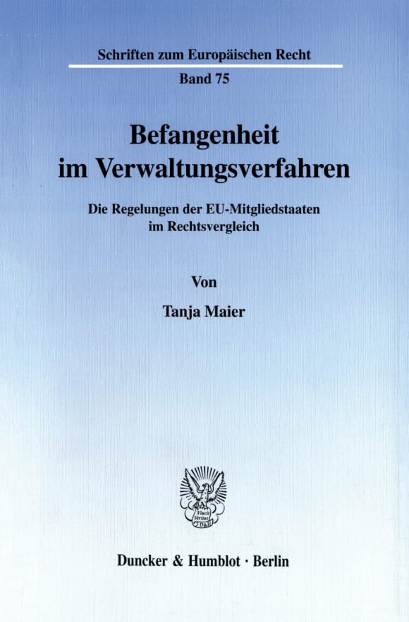 Cover Befangenheit im Verwaltungsverfahren