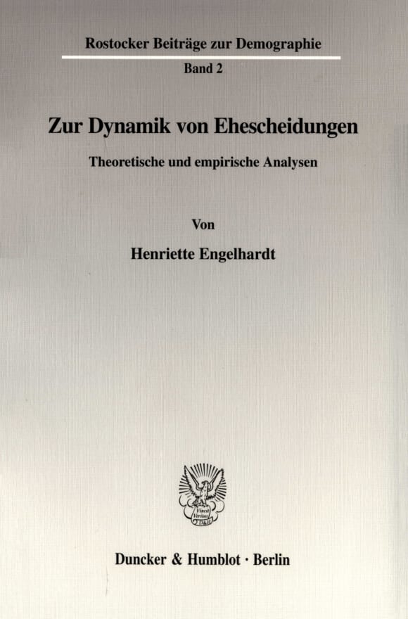 Cover Zur Dynamik von Ehescheidungen