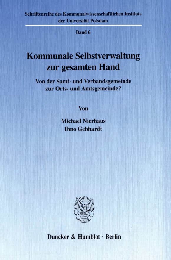 Cover Kommunale Selbstverwaltung zur gesamten Hand