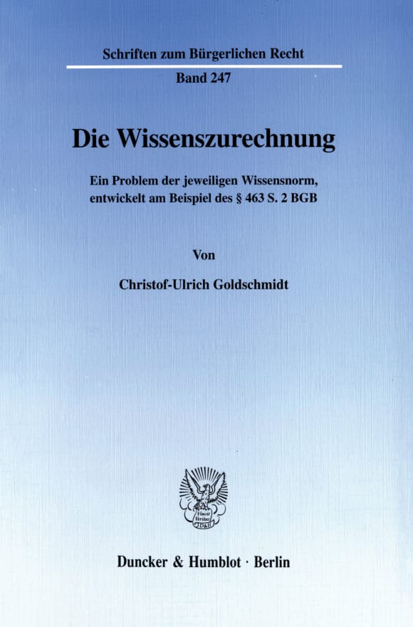 Cover Die Wissenszurechnung