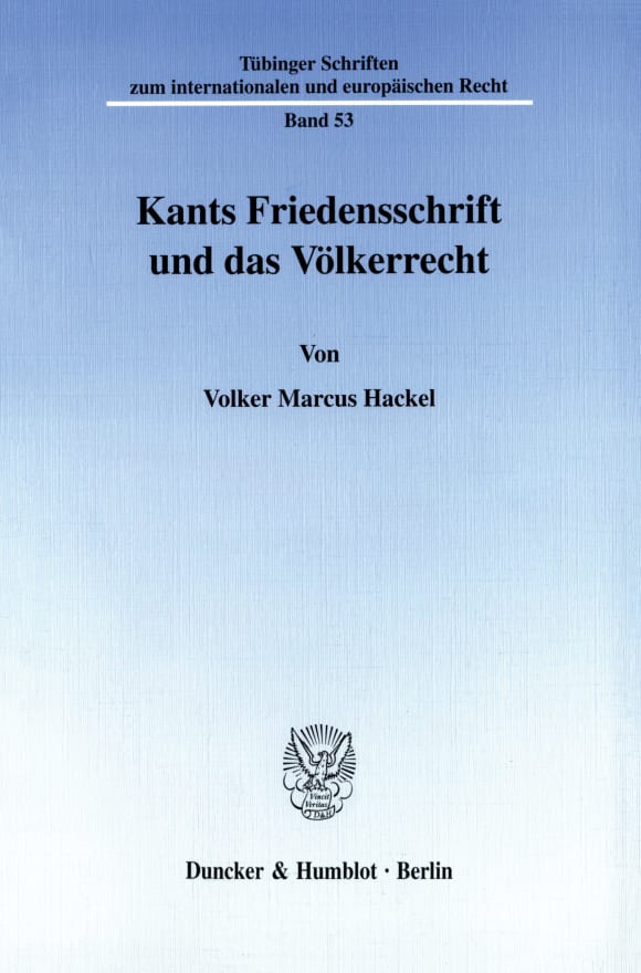 Cover Kants Friedensschrift und das Völkerrecht