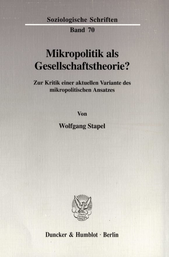 Cover Mikropolitik als Gesellschaftstheorie?