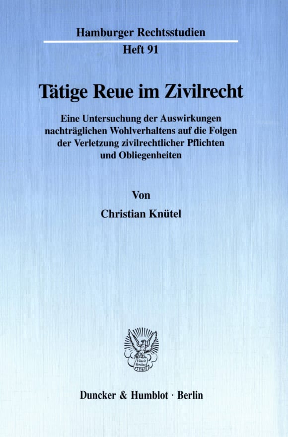 Cover Tätige Reue im Zivilrecht