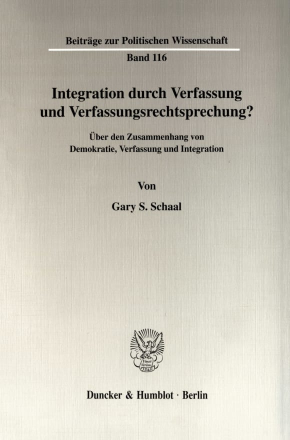 Cover Integration durch Verfassung und Verfassungsrechtsprechung?