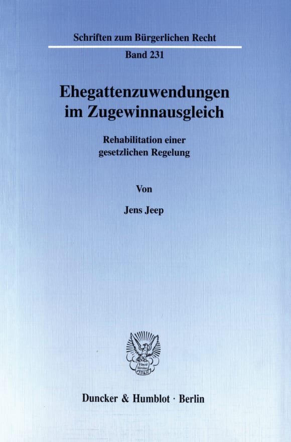 Cover Ehegattenzuwendungen im Zugewinnausgleich