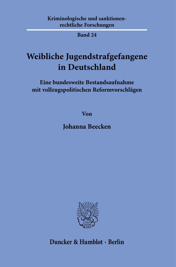 Cover Weibliche Jugendstrafgefangene in Deutschland