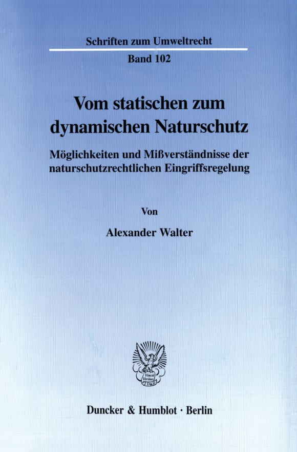 Cover Vom statischen zum dynamischen Naturschutz