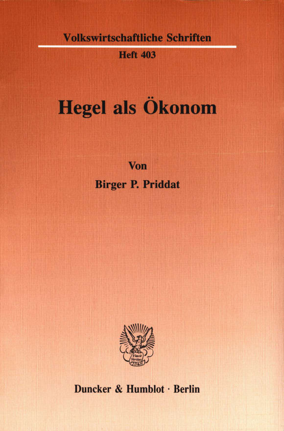 Cover Hegel als Ökonom