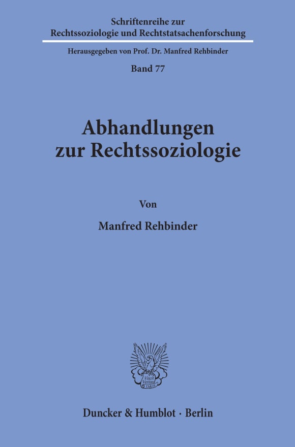 Cover Abhandlungen zur Rechtssoziologie