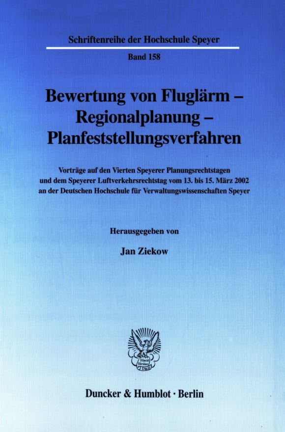 Cover Bewertung von Fluglärm - Regionalplanung - Planfeststellungsverfahren