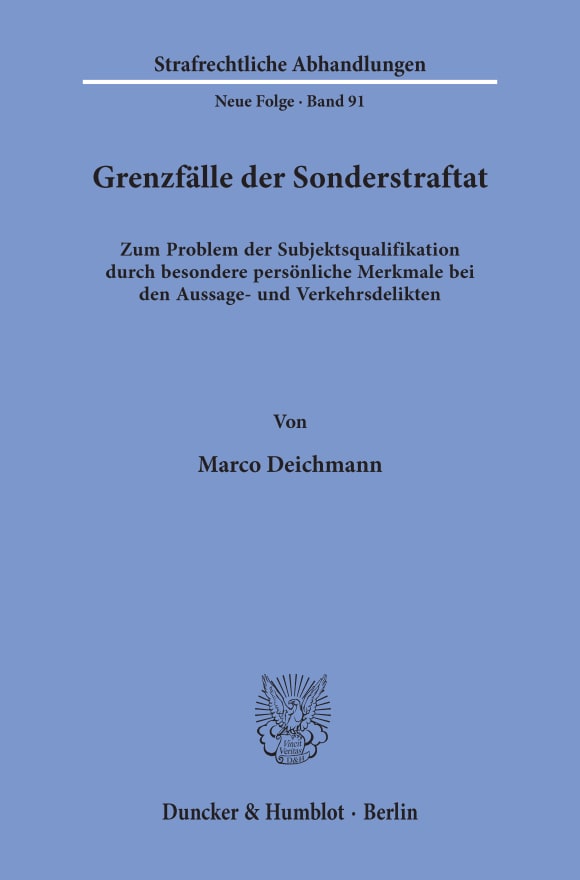 Cover Grenzfälle der Sonderstraftat