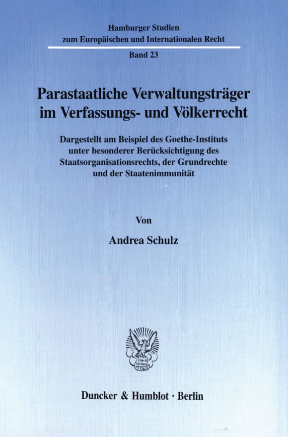 Cover Parastaatliche Verwaltungsträger im Verfassungs- und Völkerrecht