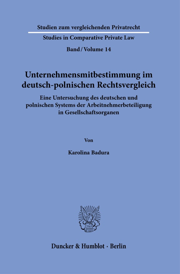 Cover Unternehmensmitbestimmung im deutsch-polnischen Rechtsvergleich