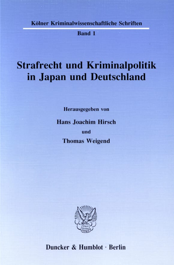 Cover Strafrecht und Kriminalpolitik in Japan und Deutschland