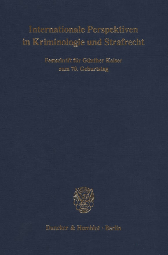 Cover Internationale Perspektiven in Kriminologie und Strafrecht