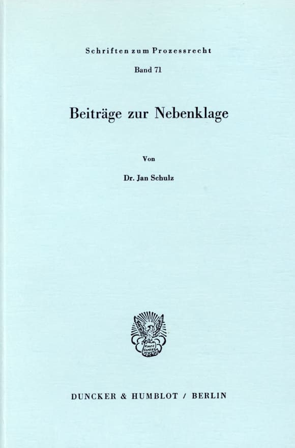 Cover Beiträge zur Nebenklage