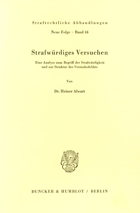 Cover Strafwürdiges Versuchen