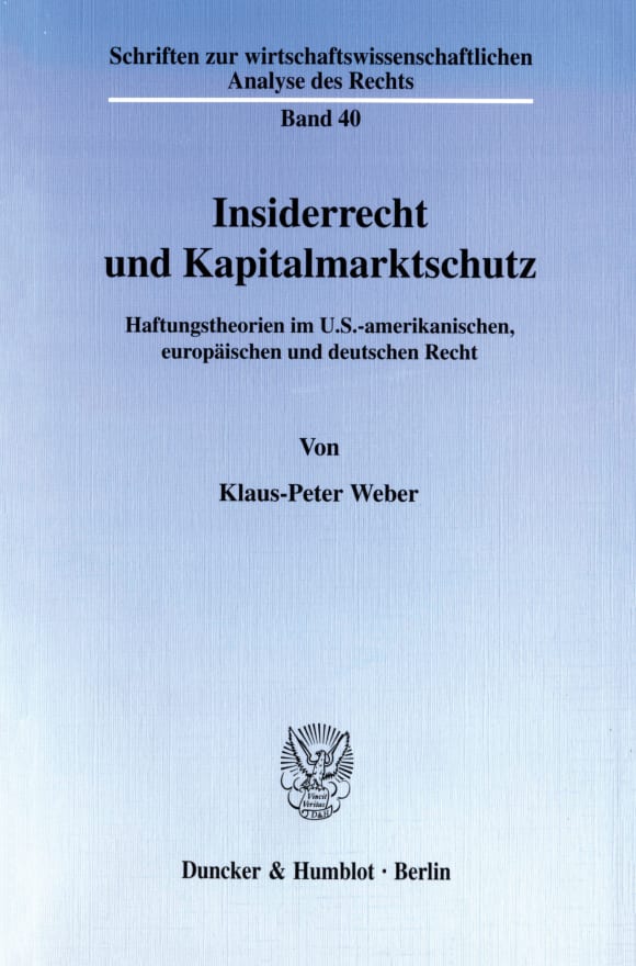 Cover Insiderrecht und Kapitalmarktschutz