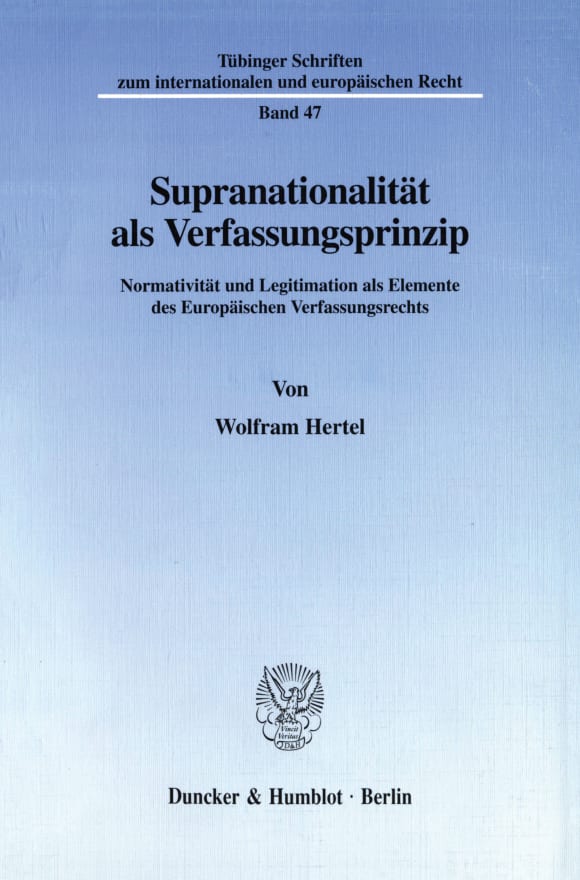 Cover Supranationalität als Verfassungsprinzip