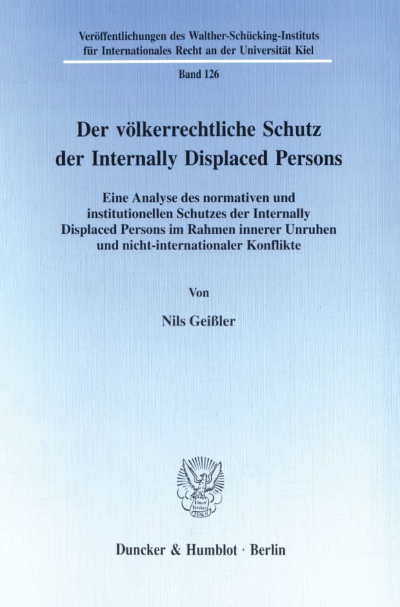 Cover Der völkerrechtliche Schutz der Internally Displaced Persons