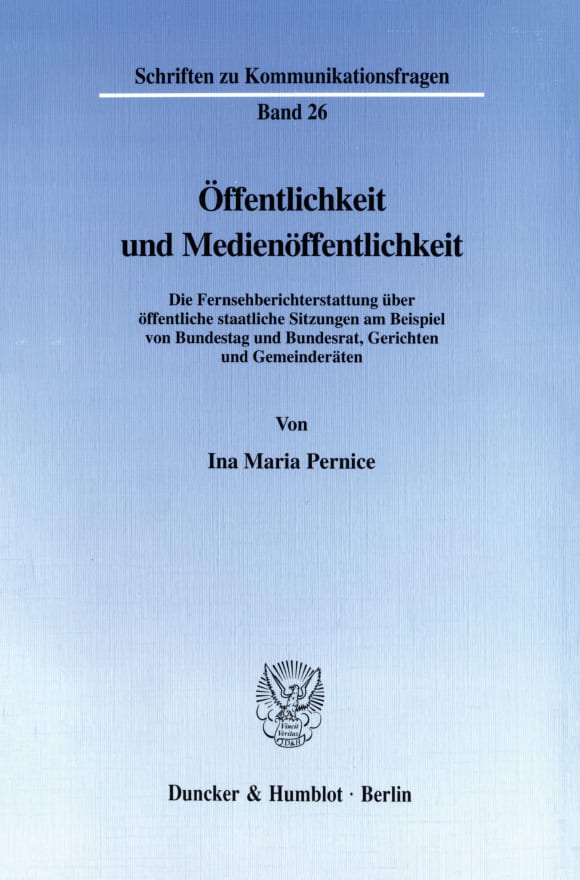 Cover Öffentlichkeit und Medienöffentlichkeit