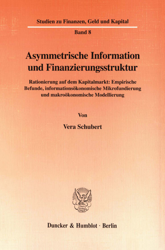 Cover Asymmetrische Information und Finanzierungsstruktur