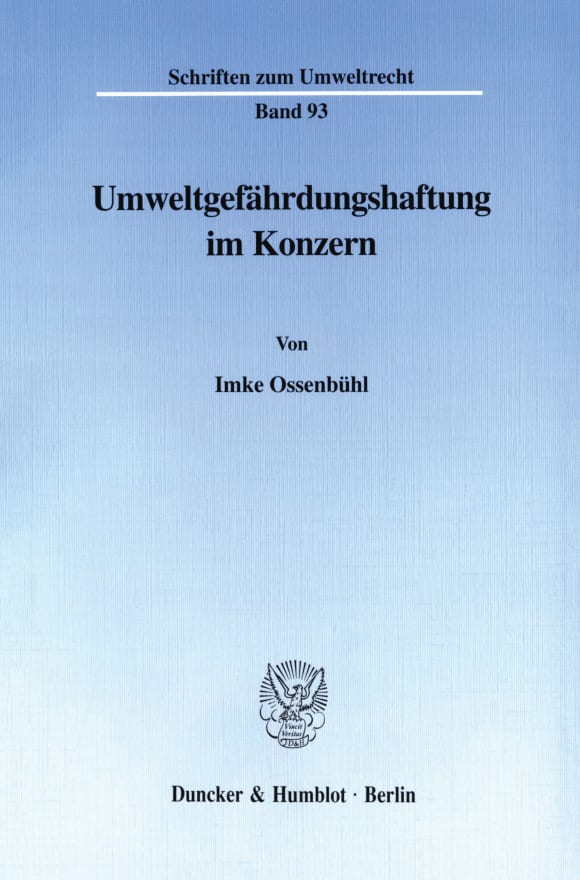 Cover Umweltgefährdungshaftung im Konzern