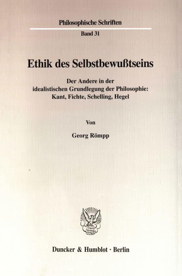 Cover Ethik des Selbstbewußtseins