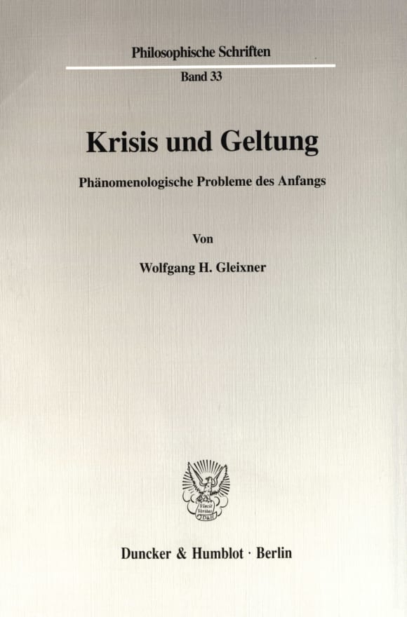 Cover Krisis und Geltung