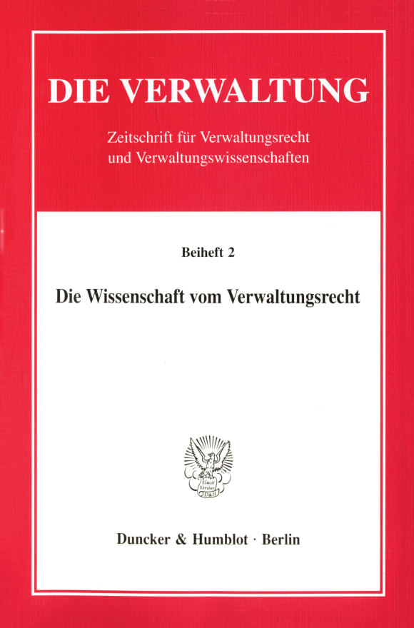 Cover Die Wissenschaft vom Verwaltungsrecht