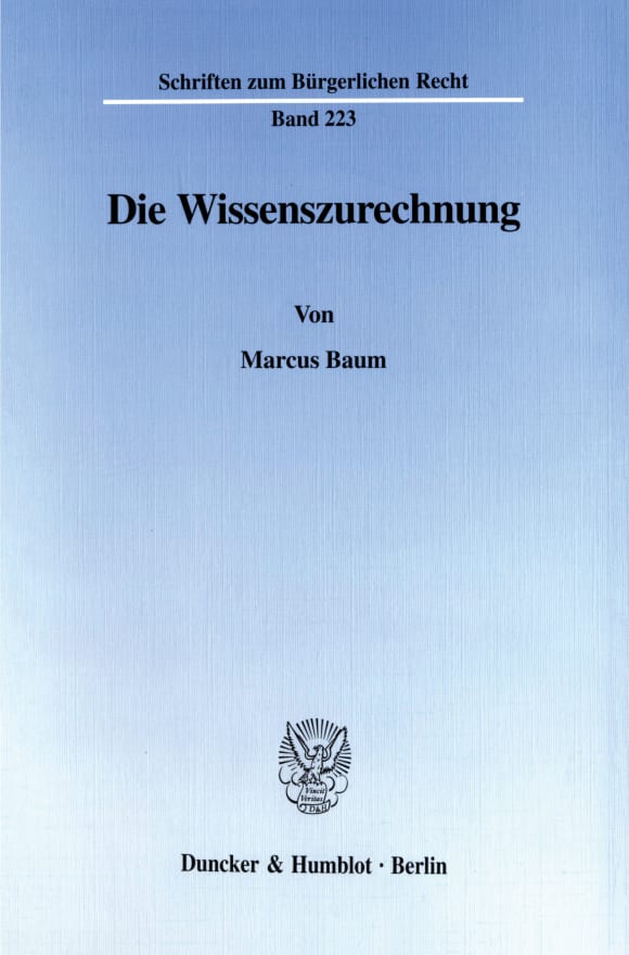 Cover Die Wissenszurechnung