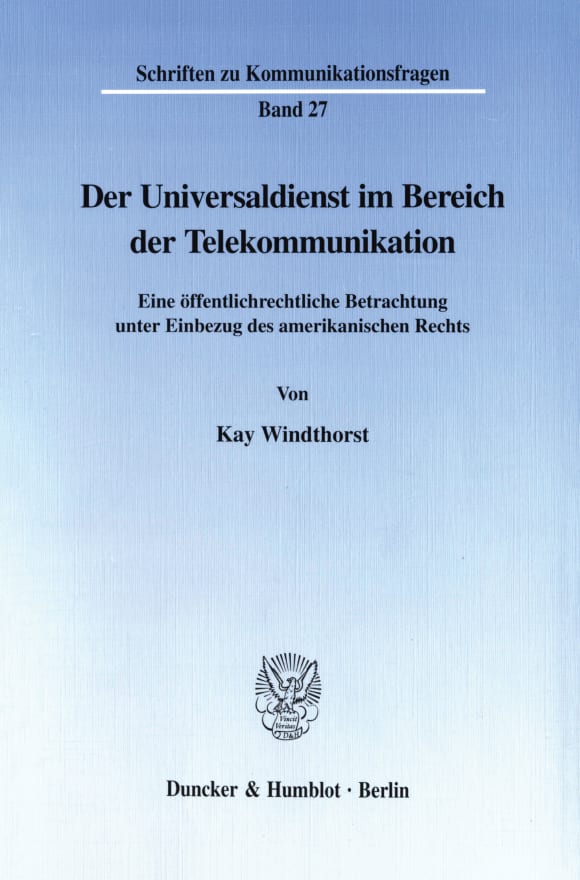 Cover Der Universaldienst im Bereich der Telekommunikation