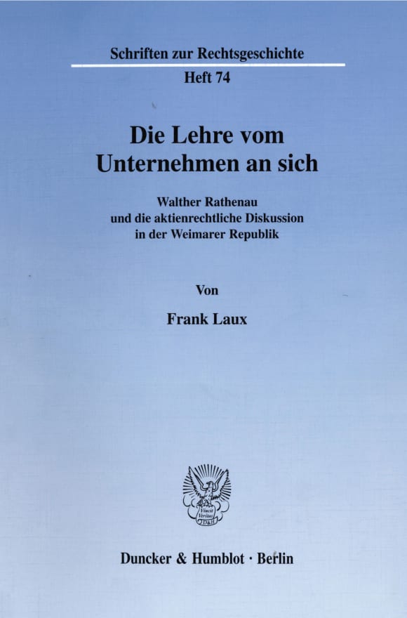 Cover Die Lehre vom Unternehmen an sich